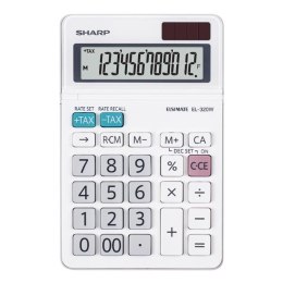 Sharp Kalkulator EL-320W, biała, biurkowy, 12 miejsc