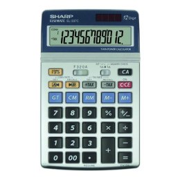 Sharp Kalkulator EL-337C, srebrna, biurkowy, 12 miejsc