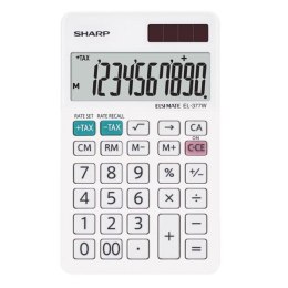 Sharp Kalkulator EL-377W, biała, biurkowy, 10 miejsc