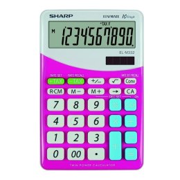 Sharp Kalkulator EL-M332BPK, kolor różowy i biały, biurkowy, 10 miejsc
