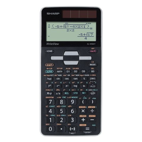 Sharp Kalkulator EL-W506T-GY, czarno-szara, nawukowy, wyświetlacz LCD
