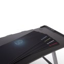 ULTRADESK Biurko dla gracza RACER, 120X64X77 cm, Podświetlenie RGB, z 4 podkładkami pod mysz XXL, z uchwytem na słuchawki