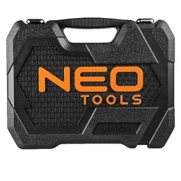 Zestaw kluczy nasadowych08-672, nasadki sześciokątne, klucze płaskie, bity,, ze stali chromowo-wanadowej, Neo Tools