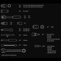Zestaw kluczy nasadowych08-672, nasadki sześciokątne, klucze płaskie, bity,, ze stali chromowo-wanadowej, Neo Tools