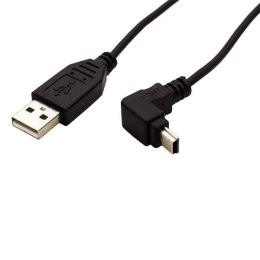 Kabel (2.0) USB A M- USB mini M (5 pin) 1.8m pod katem 90° czarna