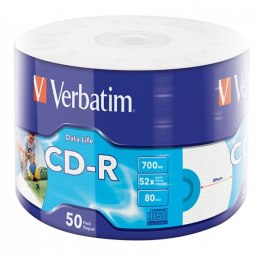 Verbatim CD-R, 43794, Inkjet Printable, 50-pack, 700MB, 50x, 12cm, spindle, do archiwizacji danych