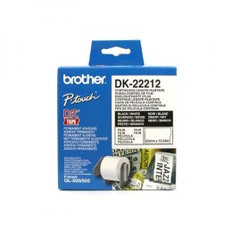 Brother rolka folii 62mm x 15.24m biała 1 szt. DK22212 do drukowania etykiet