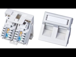 Gniazdo podtynkowe 45x45 UTP kat.5e 2xRJ45, bez ramki