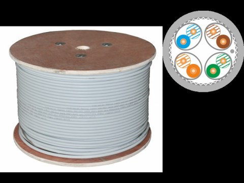 Kabel S/FTP kat.7A LSOH 4X2X22AWG (0,64 mm) 1.7GHz (10Gb/s) 500m 25 lat gwarancji, badanie jakości laboratorium INTERTEK (USA)