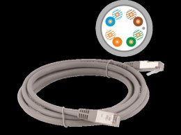 Patch-cord F/UTP kat.5e PVC 15.0m szary