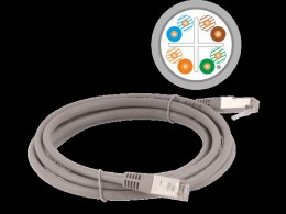 Patch-cord F/UTP kat.6 PVC 0.5m szary