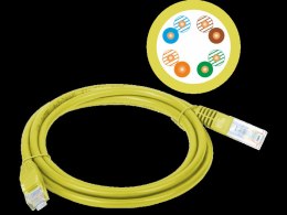 Patch-cord U/UTP kat.5e PVC 0.5m żółty