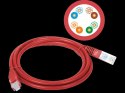 Patch-cord U/UTP kat.5e PVC 2.0m czerwony