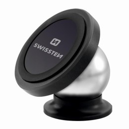 Uchwyt magnetyczny do telefonu lub GPS do samochodu czarny plastikowy Swissten przegłubowy czarna telefon