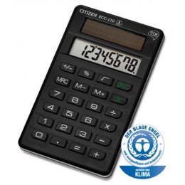 Citizen Kalkulator ECC110, czarna, biurkowy, 8 miejsc, przyjazny dla środowiska, zasilanie solarne