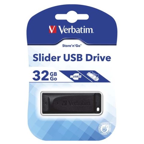 Verbatim USB flash disk 2.0 32GB Slider czarny 98697 do archiwizacji danych