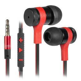 Defender Arrow słuchawki z mikrofonem regulacja głośności czarno-czerwona 2.0 douszne 3.5 mm jack