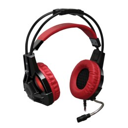 Defender Lester Gaming Headset słuchawki z mikrofonem regulacja głośności czarno-czerwona 2.0 2x 3.5 mm jack + USB 50 mm p
