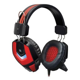 Defender Ridley Gaming Headset słuchawki z mikrofonem regulacja głośności czarno-czerwona 2.0 2x 3.5 mm jack + USB 50 mm p