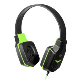 Defender Warhead G-320 Gaming Headset słuchawki z mikrofonem regulacja głośności czarno-zielona 2.0 2x 3.5 mm jack