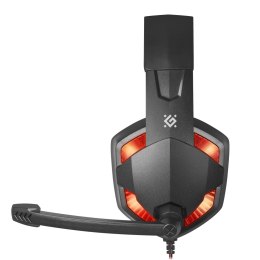Defender Warhead G-370 Gaming Headset słuchawki z mikrofonem regulacja głośności czarno-czerwona 2.0 2x 3.5 mm jack + USB