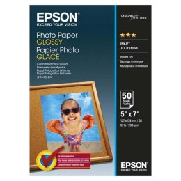 Epson Glossy Photo Paper foto papier połysk biały 13x18cm 200 gm2 50 szt. C13S042545 atrament