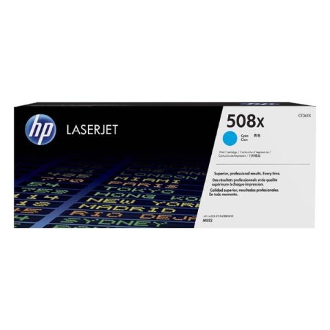 HP oryginalny toner CF361X, cyan, 9500s, HP 508X, high capacity, HP Color LaserJet Enterprise M552dn,M553dn,553n,553x