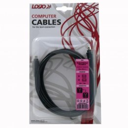 FireWire kabel IEEE 1394, IEEE 1394 (4pin) M- IEEE 1394 (4pin) M, 2m, czarny, Logo, blistr