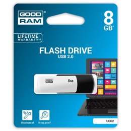 Goodram USB flash disk, 2.0, 8GB, UCO2, czarny, UCO2-0080KWR11, wsparcie OS Win 7