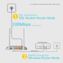 TP-LINK modem z routerem TD-W9960 2.4GHz, 300Mbps, zewnętrzna anténa, 802.11n, VDSL/ADSL, ochrona rodzicielska, ochrona przepięc
