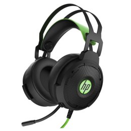 HP Pavilion 600 headset, słuchawki z mikrofonem, regulacja głośności, czarno-zielona, 7.1 surround (virtual), USB do gry