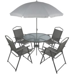 Zestaw mebli ogrodowych Milano stół 4 krzesła parasol szary