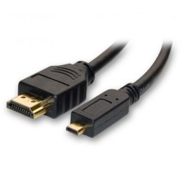 Kabel HDMI M- HDMI (micro) M, High Speed, 2m, pozłacane końcówki, czarna