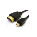 Kabel HDMI M- HDMI (micro) M, High Speed, 2m, pozłacane końcówki, czarna