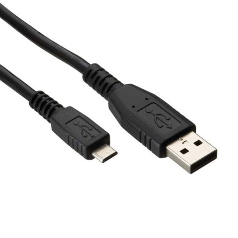 Kabel USB (2.0), USB A M- USB micro M, 1m, czarny, Logo