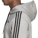 Bluza męska adidas Essentials 3 Stripes PO FT szara DQ3091