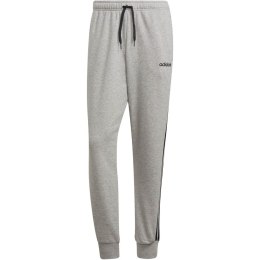 Spodnie męskie adidas Essentials 3 Stripes Tapered Pant FT Cuffed szare DQ3077