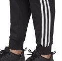 Spodnie męskie adidas Essentials 3 Stripes Tapered Pant FT Cuffed czarne DU0468