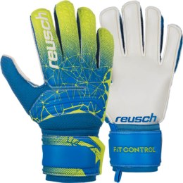 Rękawice bramkarskie Reusch Fit Control SG Junior niebiesko-żółte 3972815 888