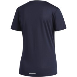 Koszulka damska adidas Run 3 Stripes Tee W granatowa DX2019