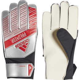 Rękawice bramkarskie adidas Predator YP szaro czerwono biale DY2612