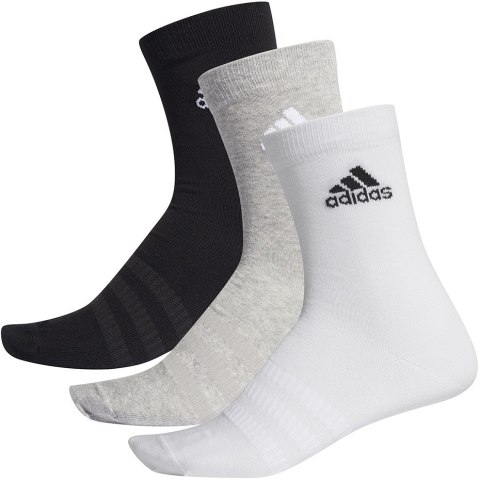 Skarpety adidas Light Crew 3PP czarne, białe, szare DZ9392