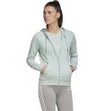 Bluza damska adidas W Essentials Linear Full Zip Hoodie miętowa FM6484