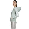 Bluza damska adidas W Essentials Linear Full Zip Hoodie miętowa FM6484