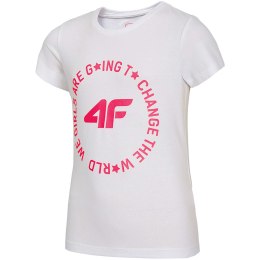 Koszulka dla dziewczynki 4F biała HJL20 JTSD013A 10S