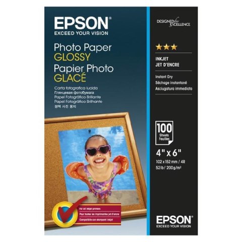 Epson Photo Paper foto papier połysk biały 10x15cm 4x6" 200 gm2 100 szt. C13S042548 atrament