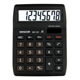Sencor Kalkulator SEC 355, czarna, biurkowy, 8 miejsc, duży wyświetlacz
