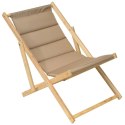 Leżak plażowy składany drewniany deluxe cappucino Royokamp