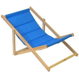 Leżak plażowy składany drewniany deluxe chabrowy Royokamp
