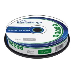Mediarange DVD-RW, MR450, 10-pack, 4.7GB, 4x, 12cm, cake box, bez możliwości nadruku, do archiwizacji danych